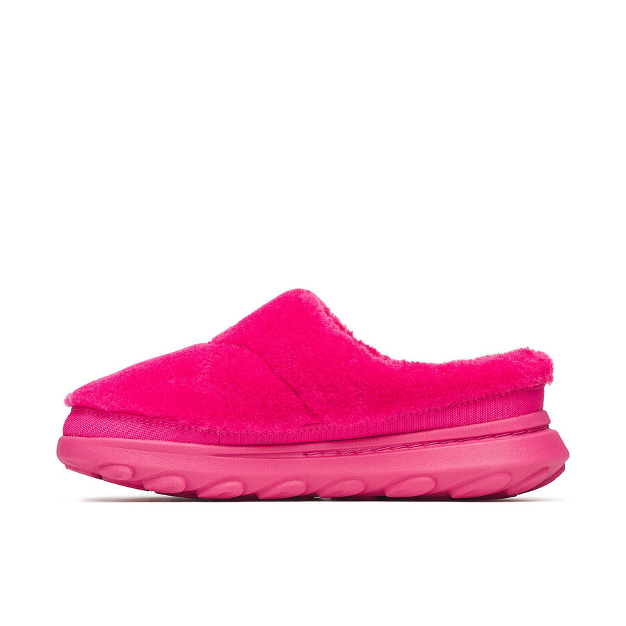 damskie półbuty hut moc 2 slide cozy casual slip ons w kolorze wiśniowym