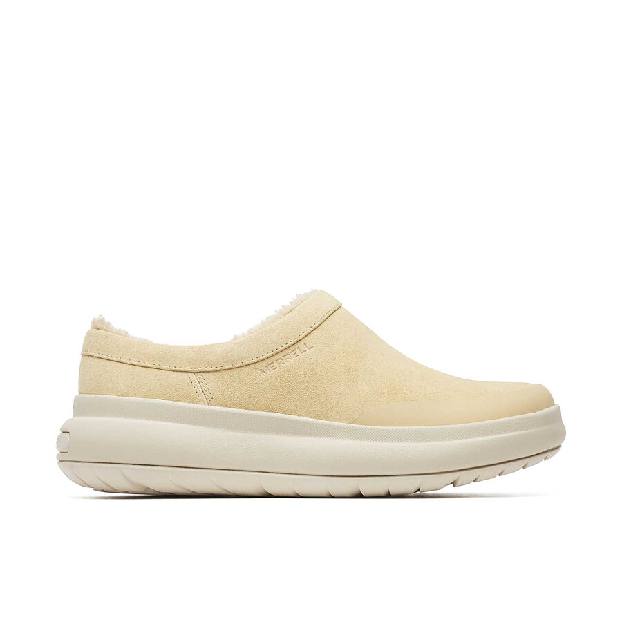 damskie zimowe codzienne wsuwane półbuty marquette thermo mule w kolorze latte