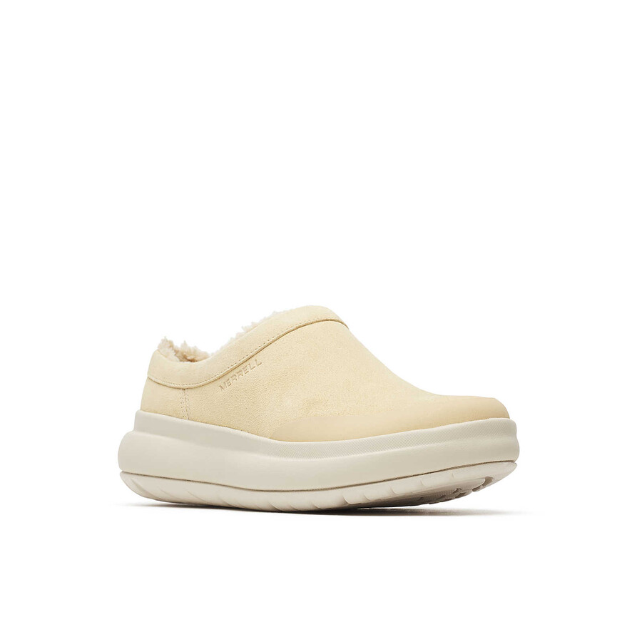 damskie zimowe codzienne wsuwane półbuty marquette thermo mule w kolorze latte