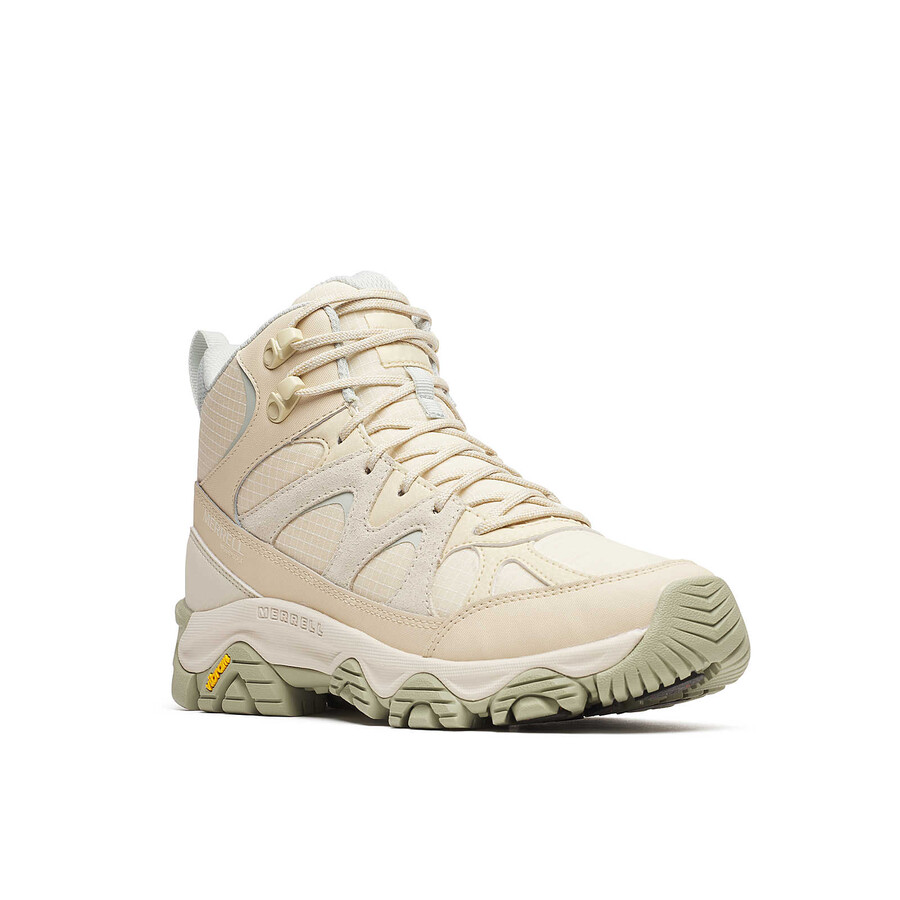 damskie zimowe buty trekkingowe thermo snow grip mid waterproof w kolorze skorupki jajka