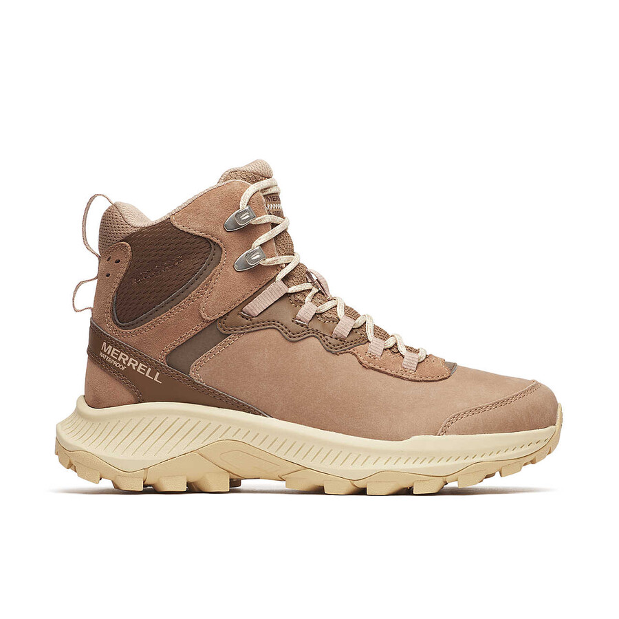 damskie zimowe buty trekkingowe speed strike 2 leather thermo mid wodoodporne w kolorze orzechowym