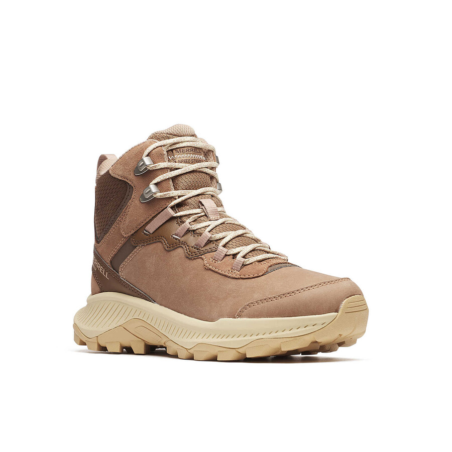 damskie zimowe buty trekkingowe speed strike 2 leather thermo mid wodoodporne w kolorze orzechowym
