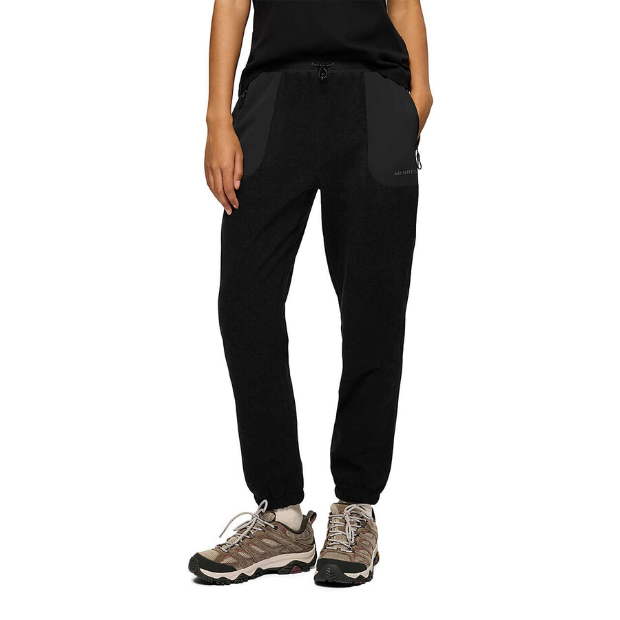 spodnie damskie jungle fleece jogger w kolorze czarnym