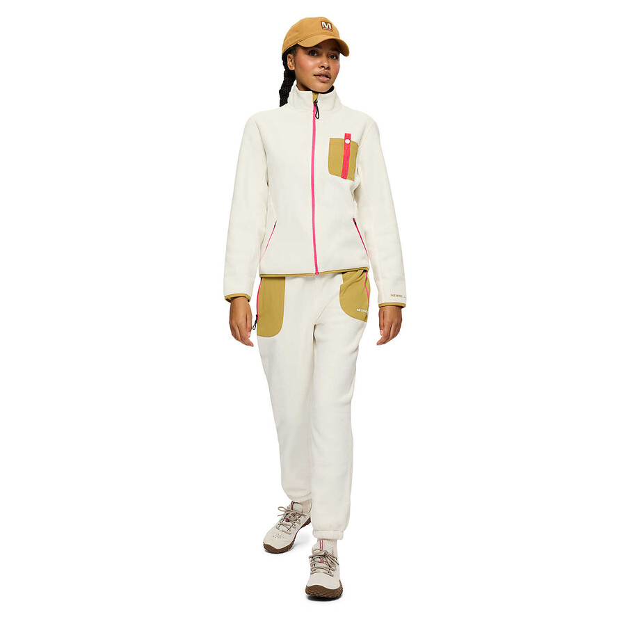 kobiety - jungle fleece jogger - spodnie chalkdesert