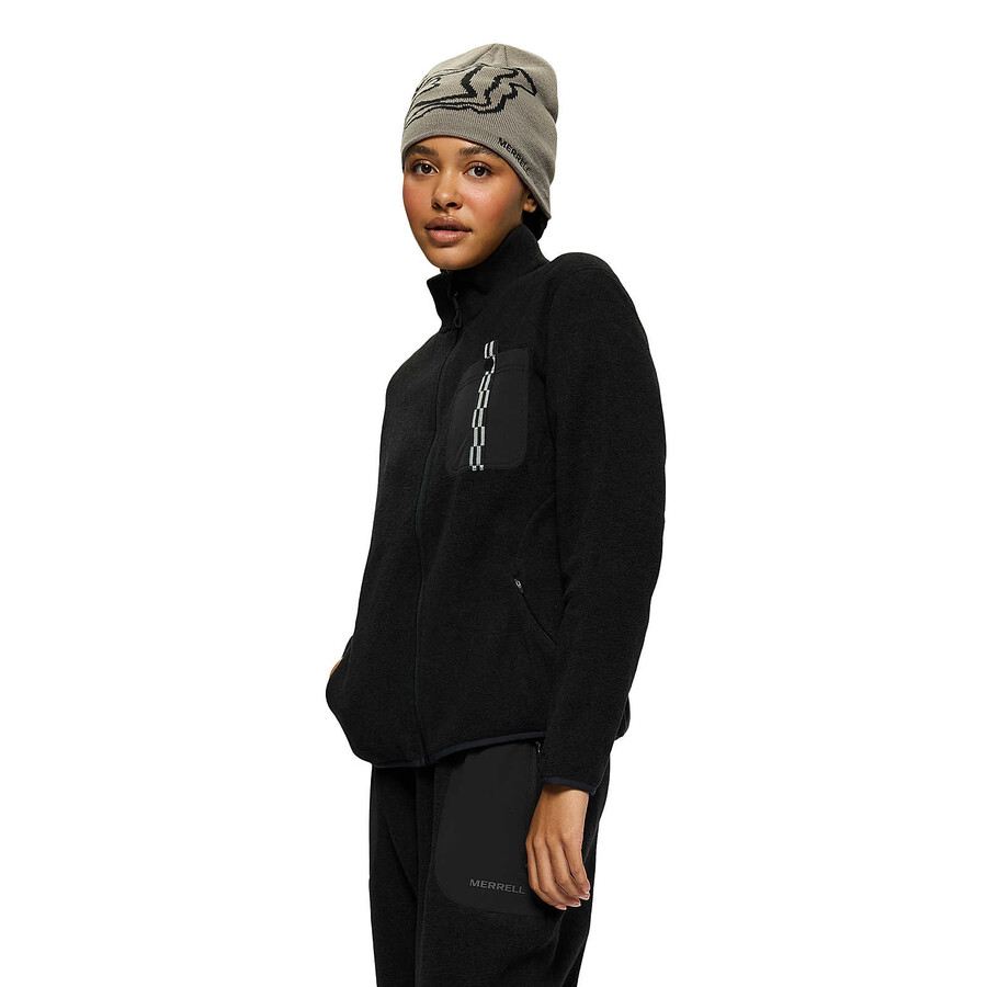 kobiety - bluza jungle fleece z zamkiem błyskawicznym - bluza z zamkiem błyskawicznym bez kaptura czarna