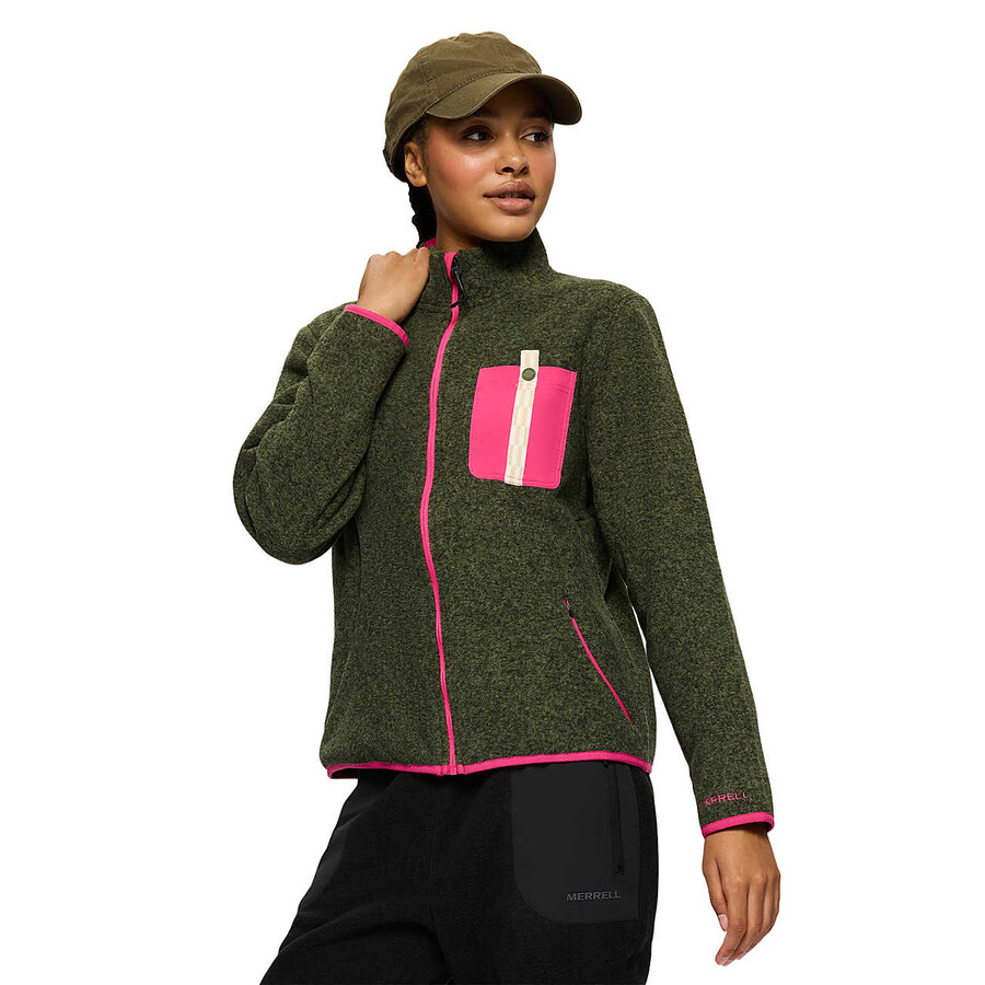 kobiety - bluza jungle fleece z zamkiem błyskawicznym - bluza z zamkiem błyskawicznym bez kaptura iguanabeetroot