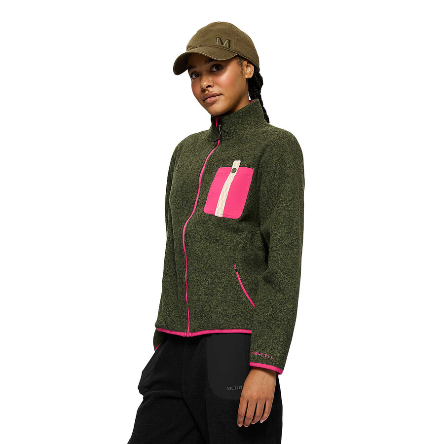 kobiety - bluza jungle fleece z zamkiem błyskawicznym - bluza z zamkiem błyskawicznym bez kaptura iguanabeetroot